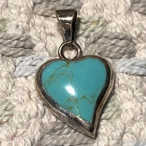 Turquoise Heart Sterling Silver Pendant